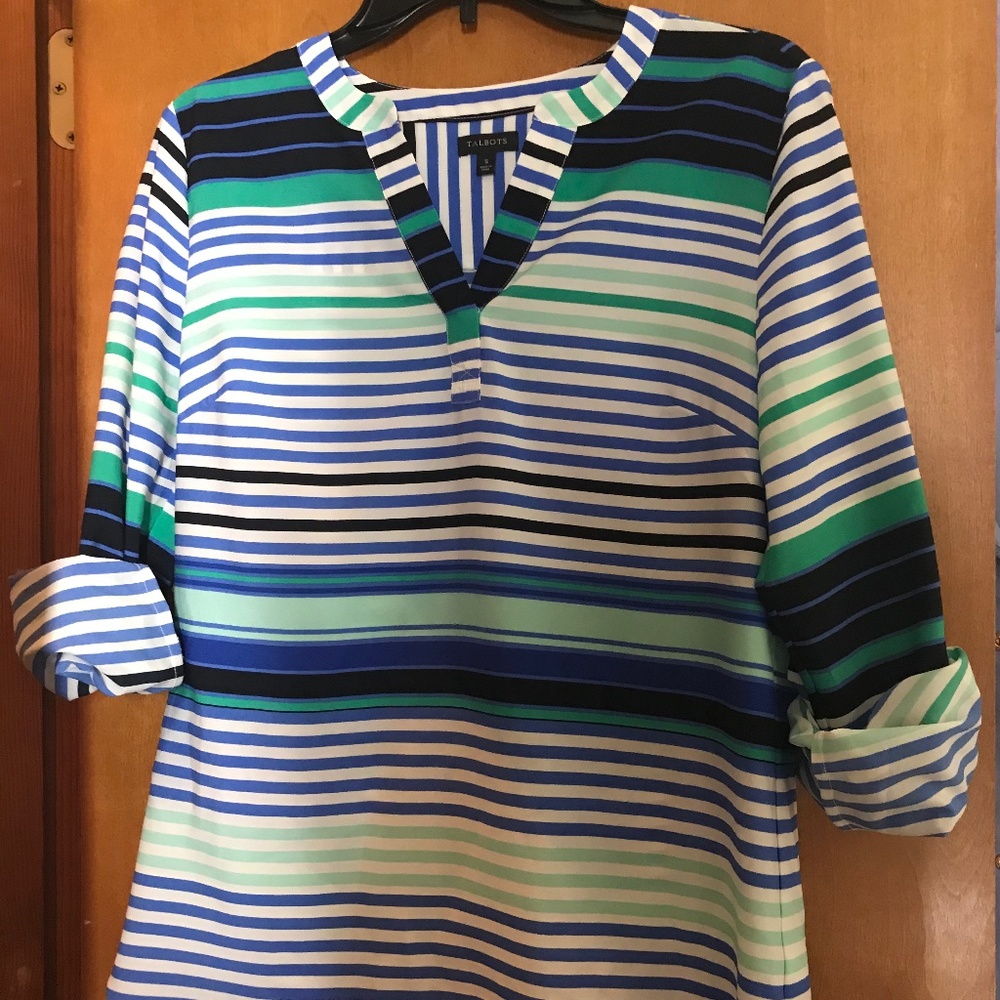 Talbots Tab Sleeved Blouse Size Small